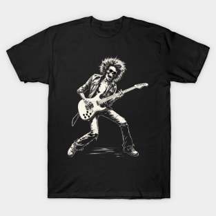 Rock & Roll Music Concert Festiwal Skeleton Halloween Guitar T-Shirt